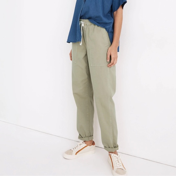 Madewell Pull On Relaxed Pants Ash Green S - Picture 1 of 8